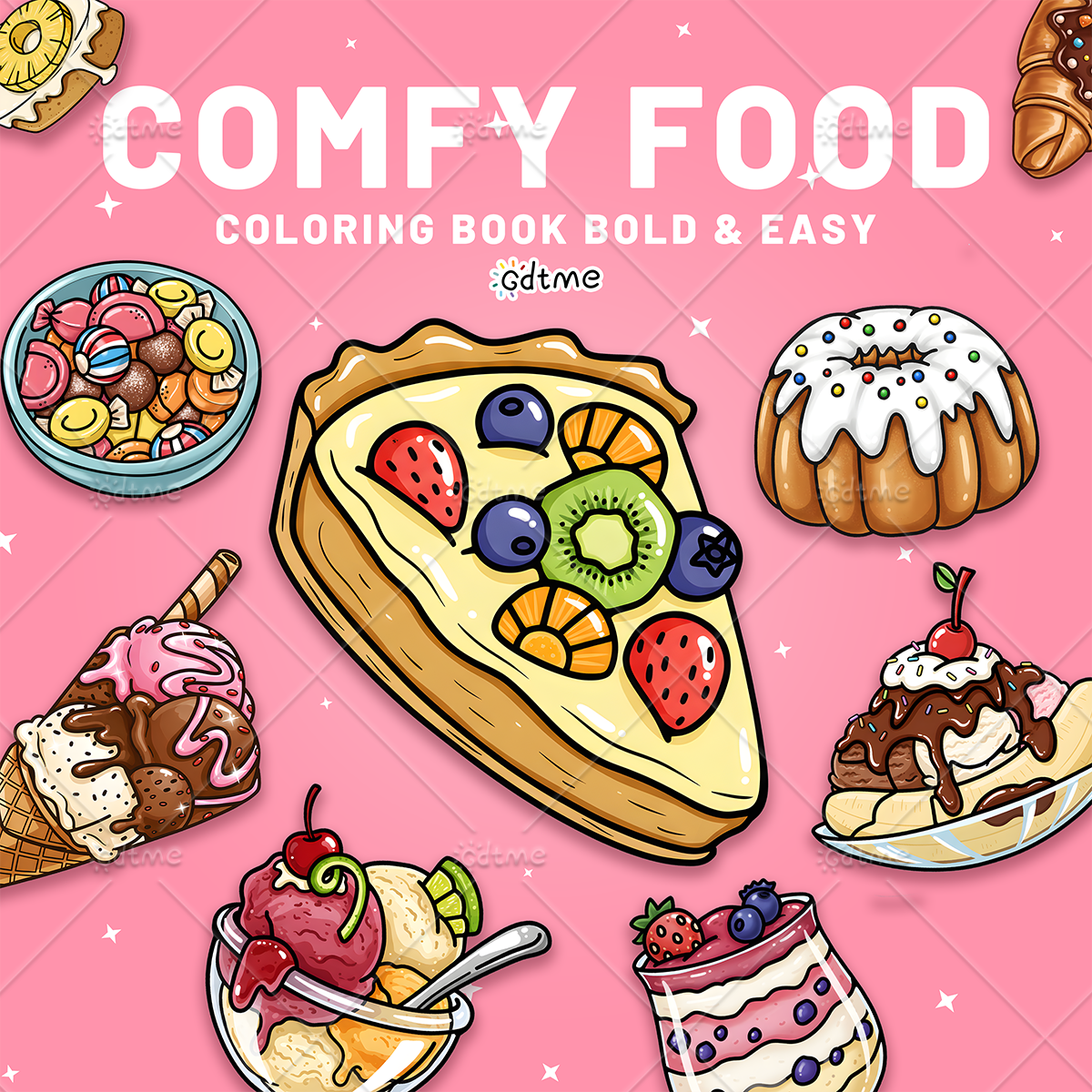 Food Y Snacks Coloring Book - DELICIOUS FOOD Coloring Book for Adults