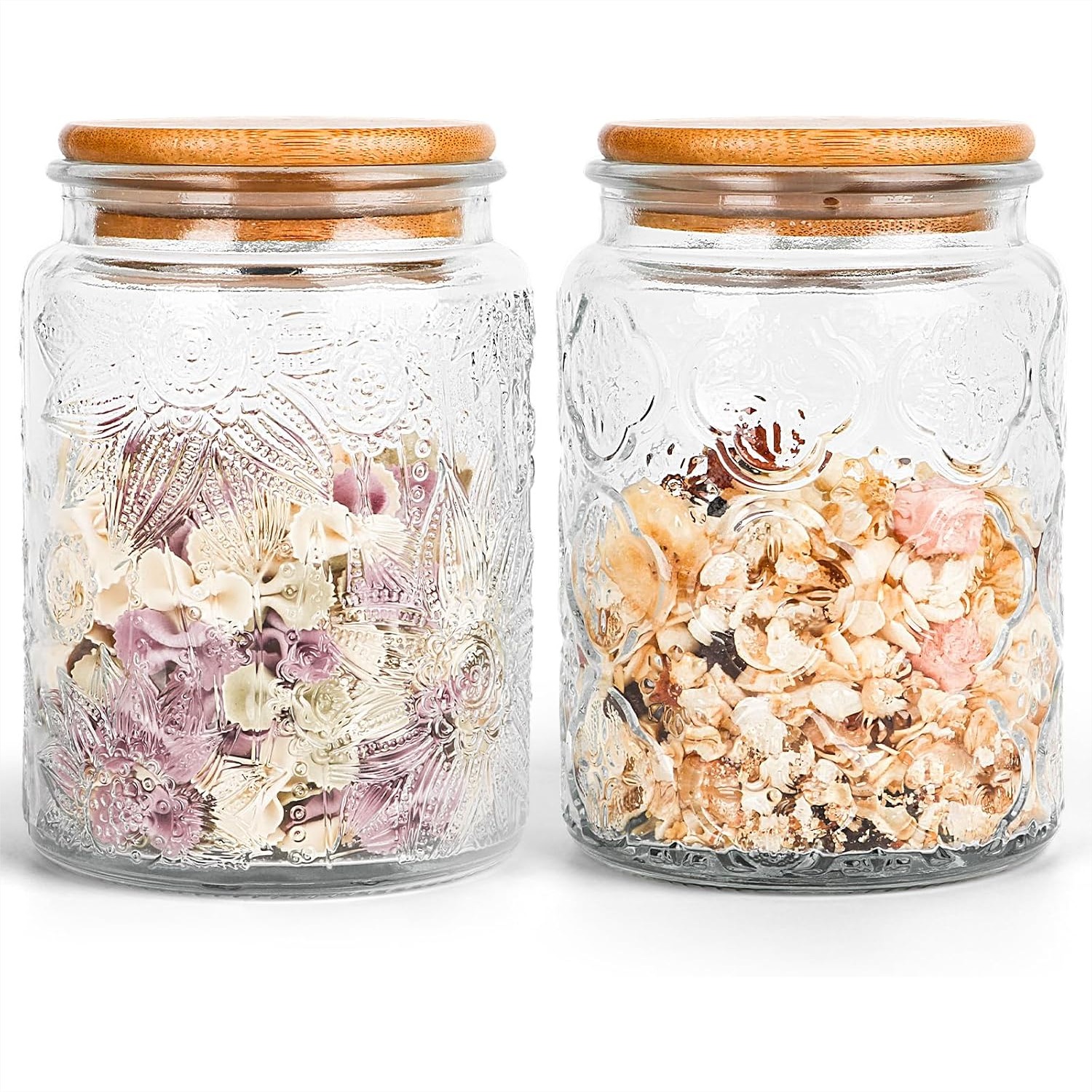 Food Snacks Images - 24oz Vintage Glass Jar with Lid,