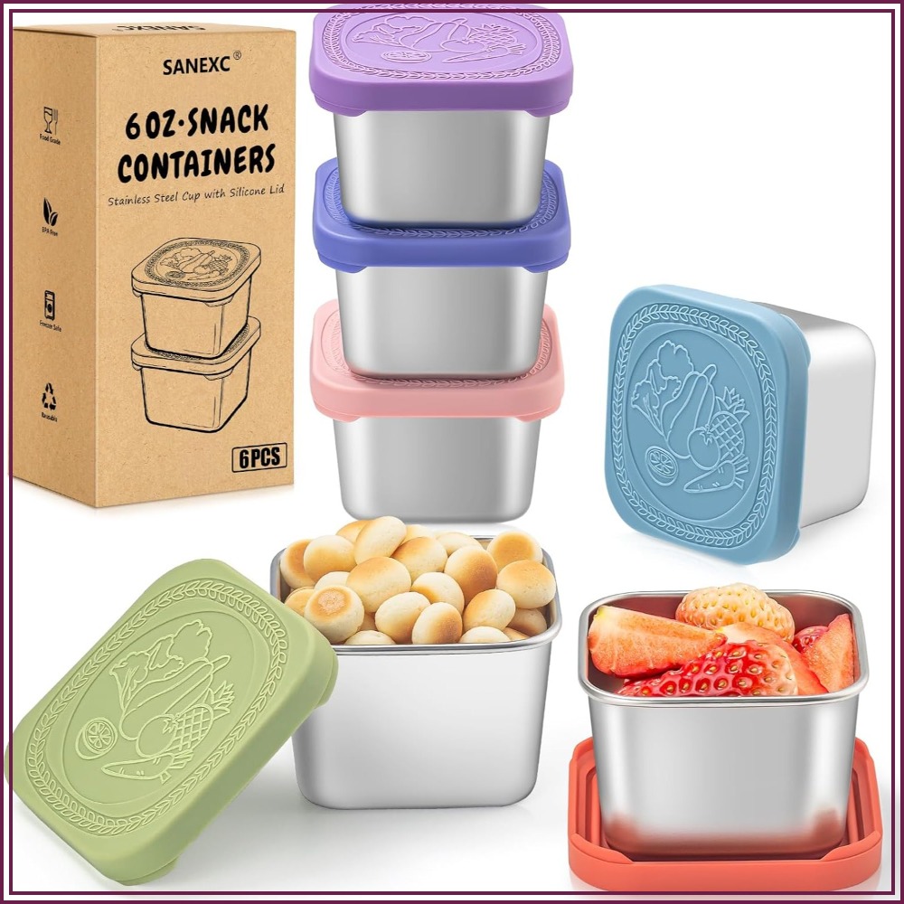 Food Snacks Images - 6 Oz Stainless Steel Snack Containers