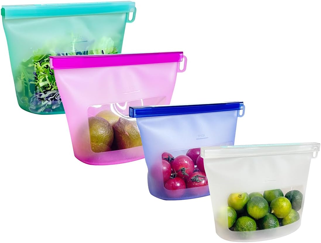 Food Snacks Images - Reusable Silicone Food Storage Bags, Set