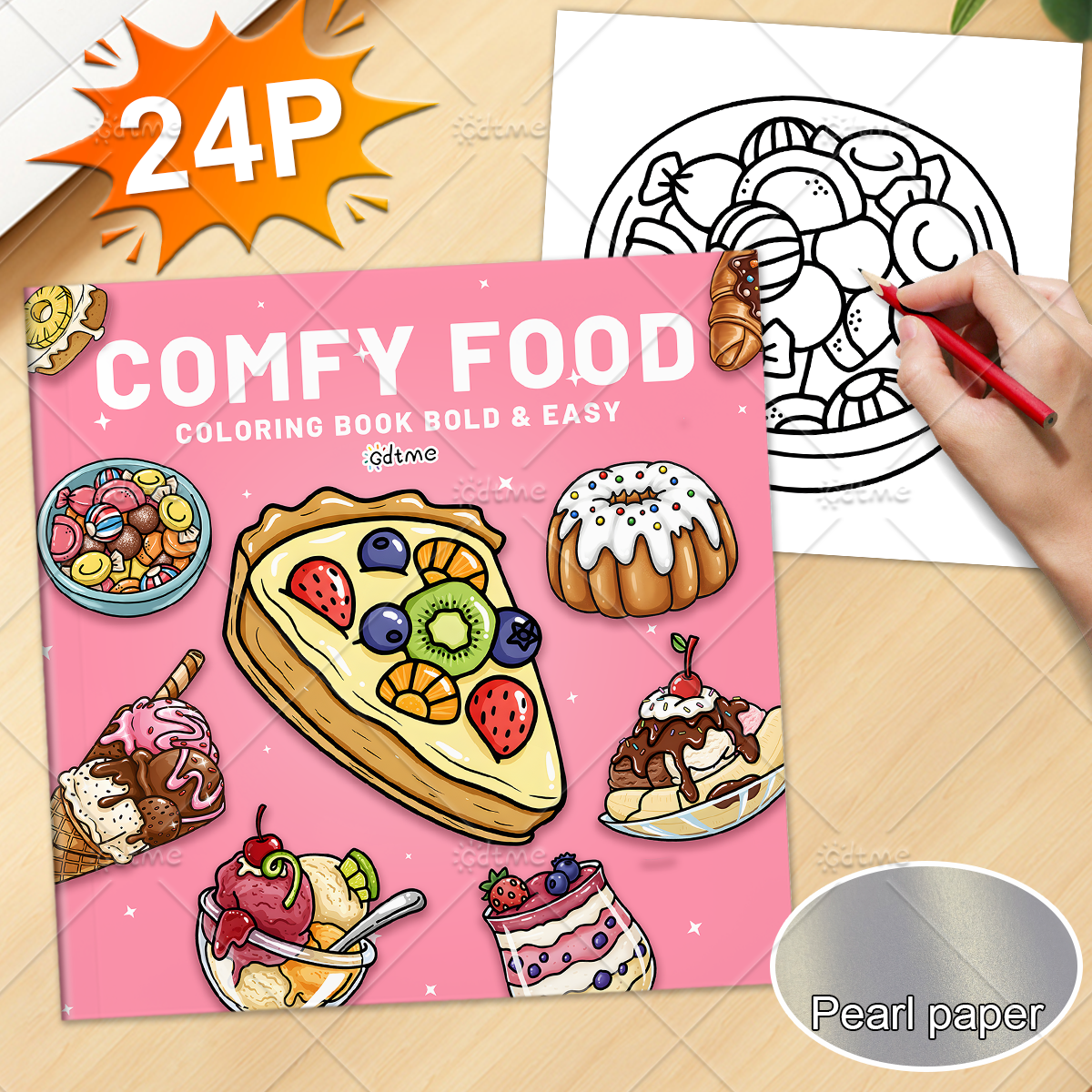 DELICIOUS FOOD Coloring Book f - Food Y Snacks Coloring Book reseña y precio