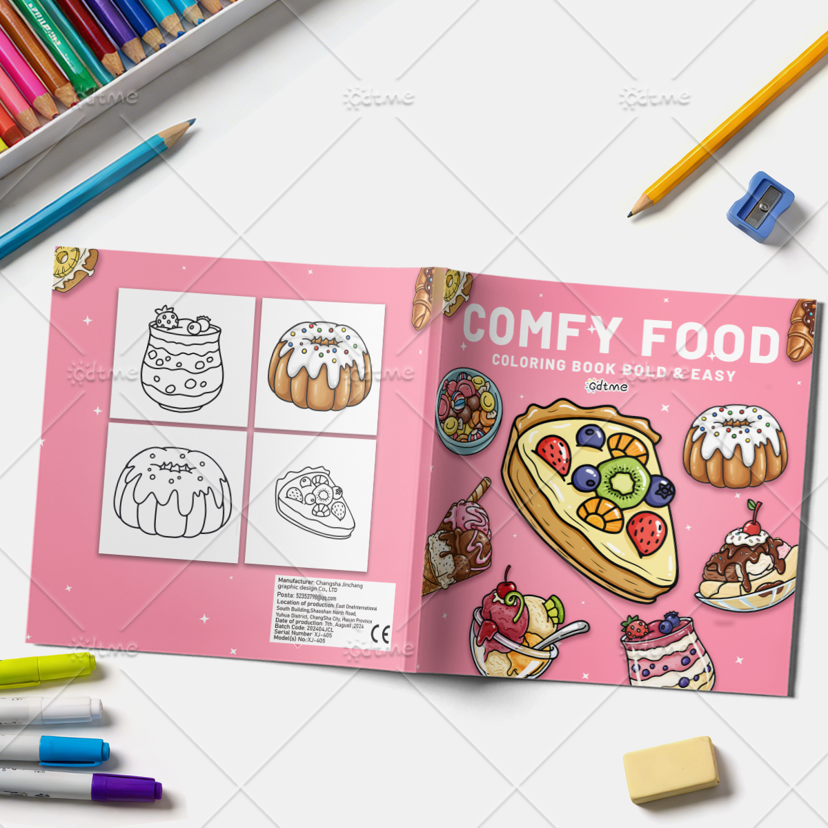 DELICIOUS FOOD Coloring Book f - Food Y Snacks Coloring Book reseña y precio