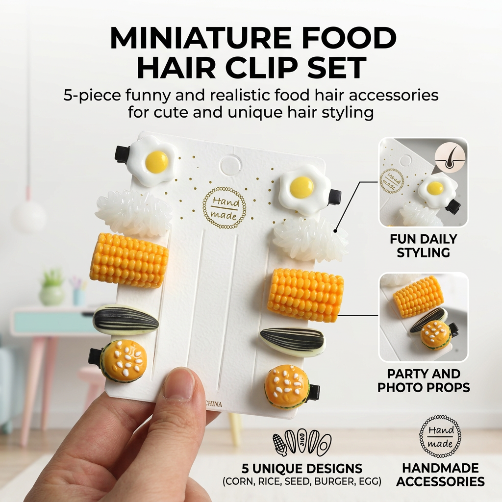 Mini Food Hair Clips Set Reali - Food Snacks Wholesale reseña y precio