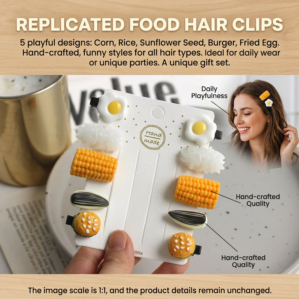 Mini Food Hair Clips Set Reali - Food Snacks Wholesale reseña y precio