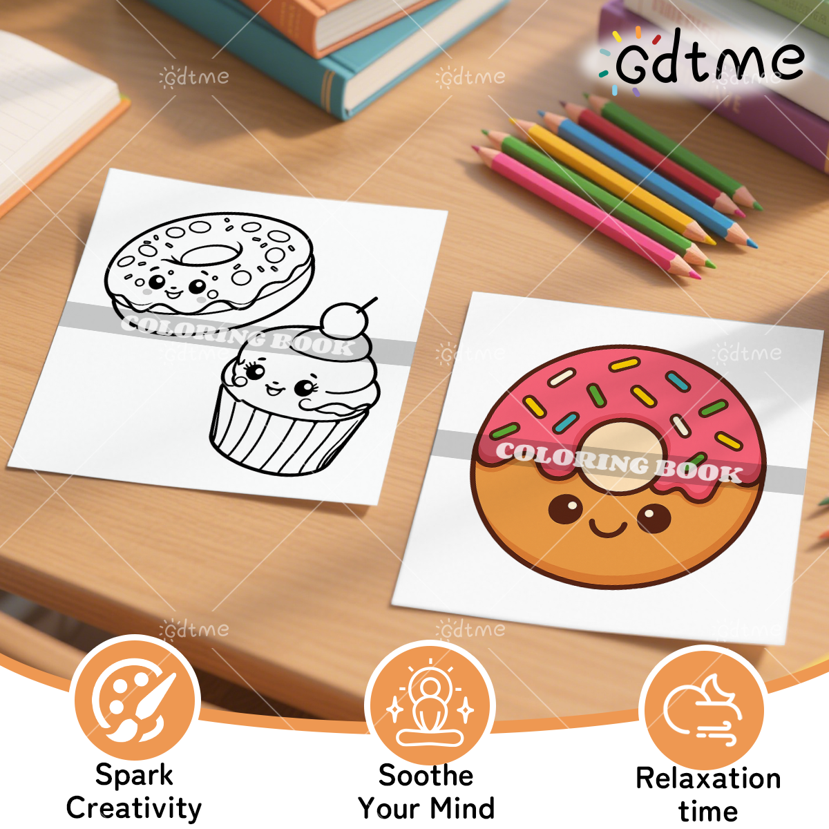 FOOD SNACKS & SWEETS Themed Co - Food Y Snacks Coloring Book reseña y precio