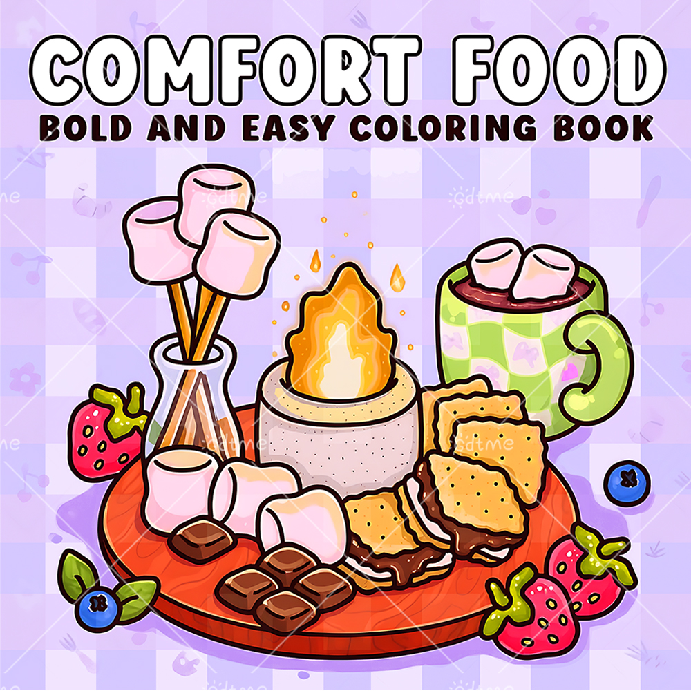 COMFORT FOOD BOLD AND EASY 24  - Food Y Snacks Coloring Book reseña y precio
