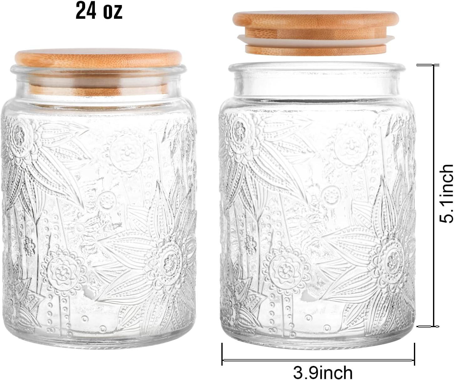 24oz Vintage Glass Jar with Li - Food Snacks Images reseña y precio
