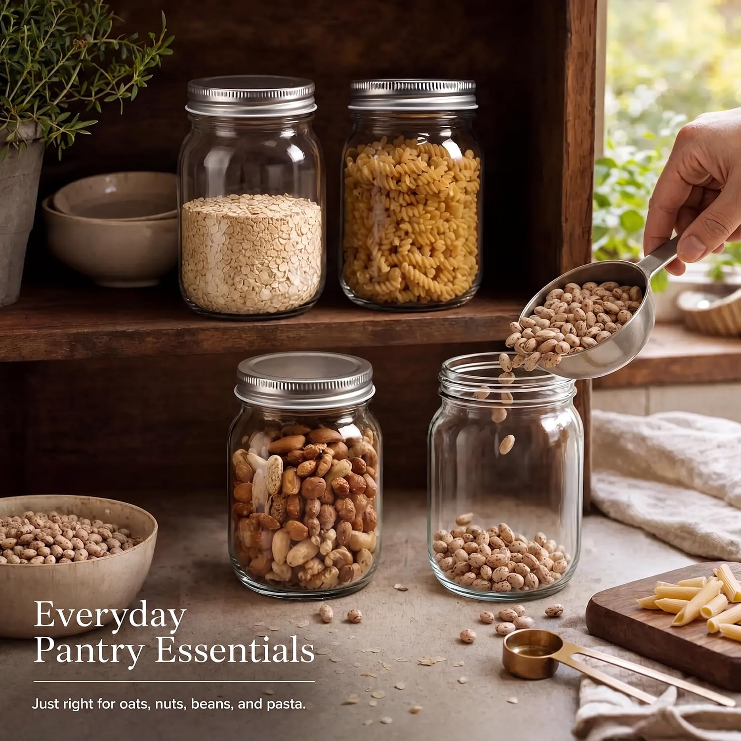 16 oz Glass Mason Jars with Si - Food Snacks Images reseña y precio