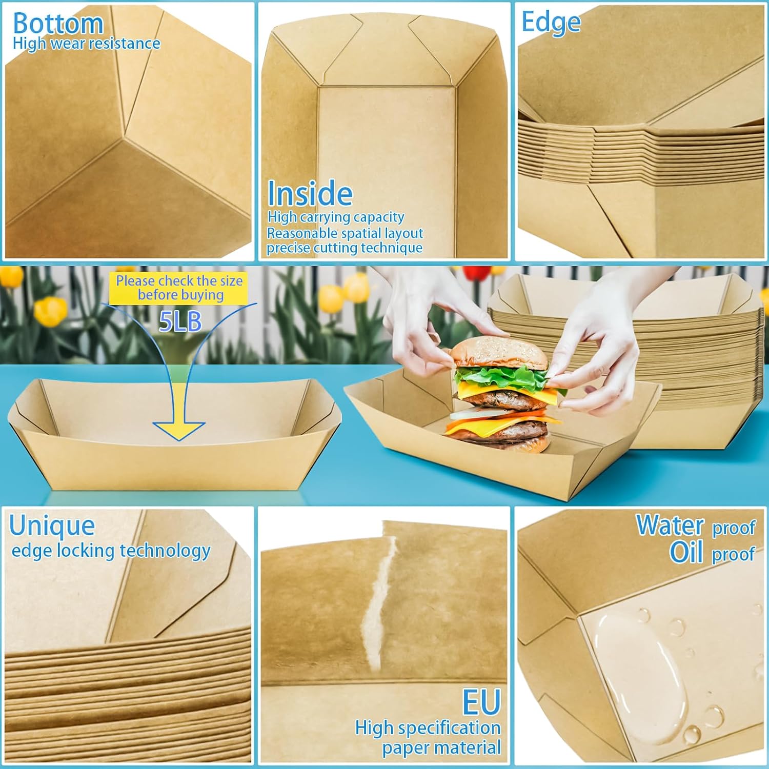 50 Pack 5LB Kraft Paper Food B - Food Snacks Images reseña y precio