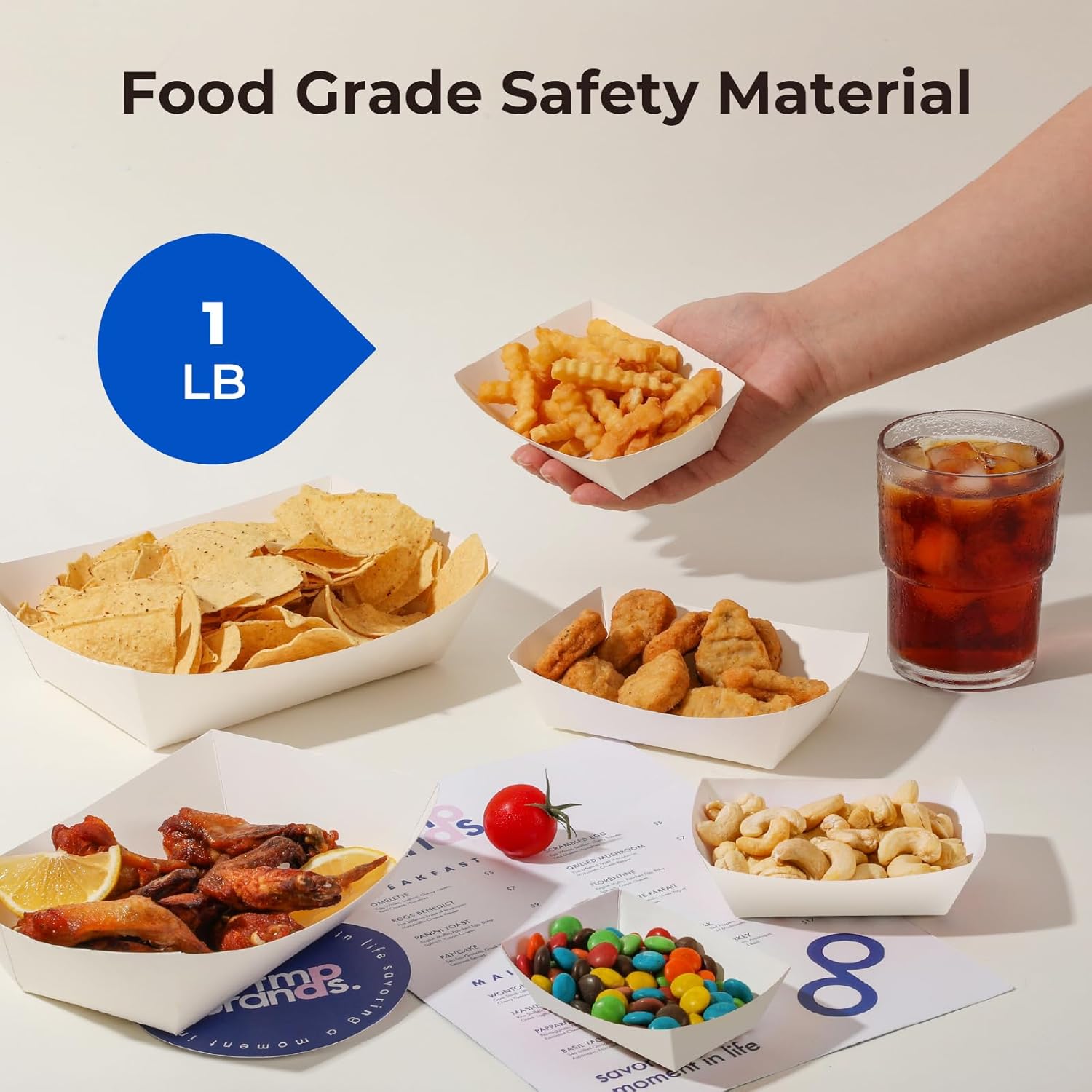 Disposable Paper Food Trays 1  - Food Snacks Images reseña y precio