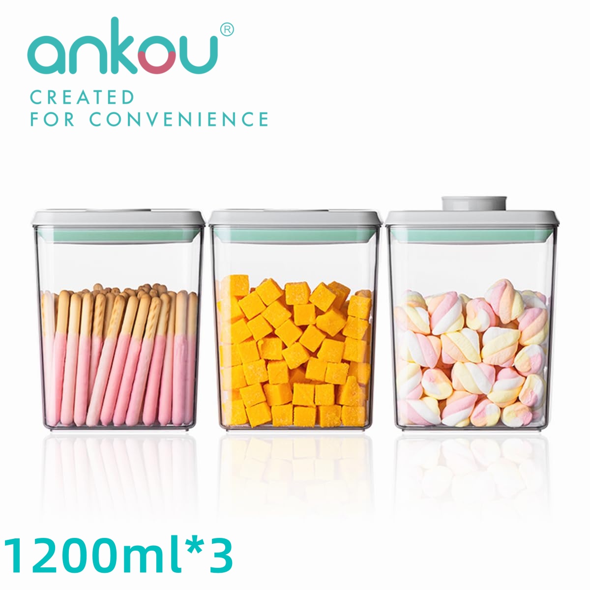 Ankou 3Pcs 1.2L Pop Airtight F - Food Snacks Wholesale reseña y precio