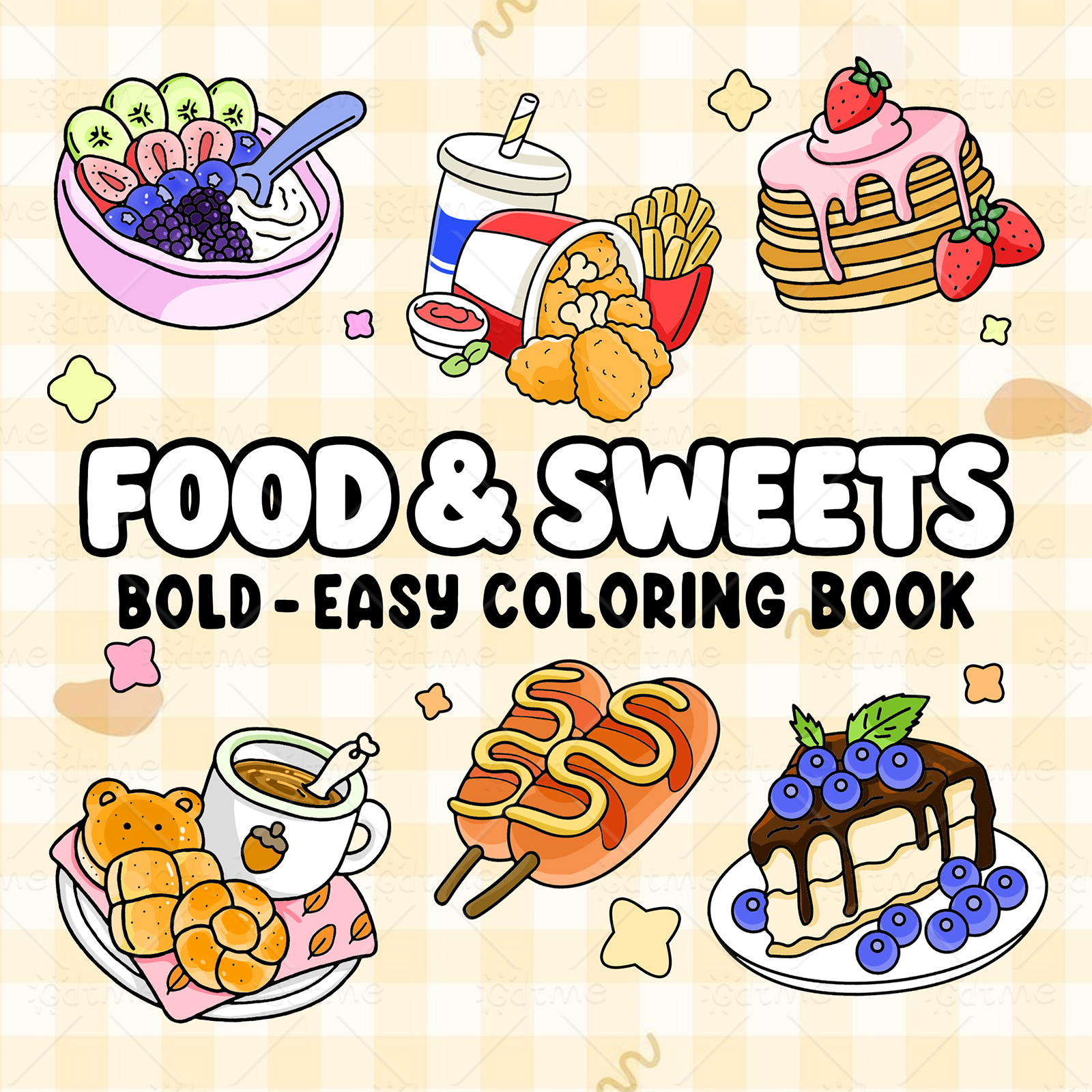 FOOD SWEETS Bold-easy Patterns - Food Y Snacks Coloring Book reseña y precio