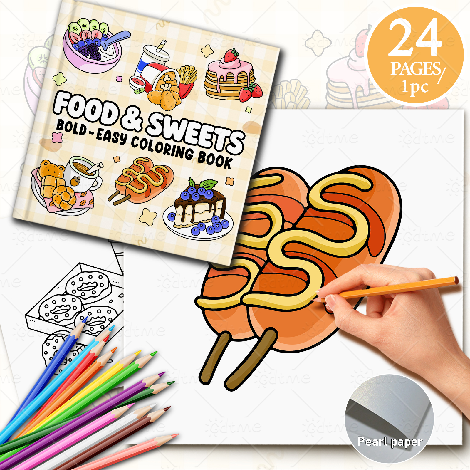 FOOD SWEETS Bold-easy Patterns - Food Y Snacks Coloring Book reseña y precio