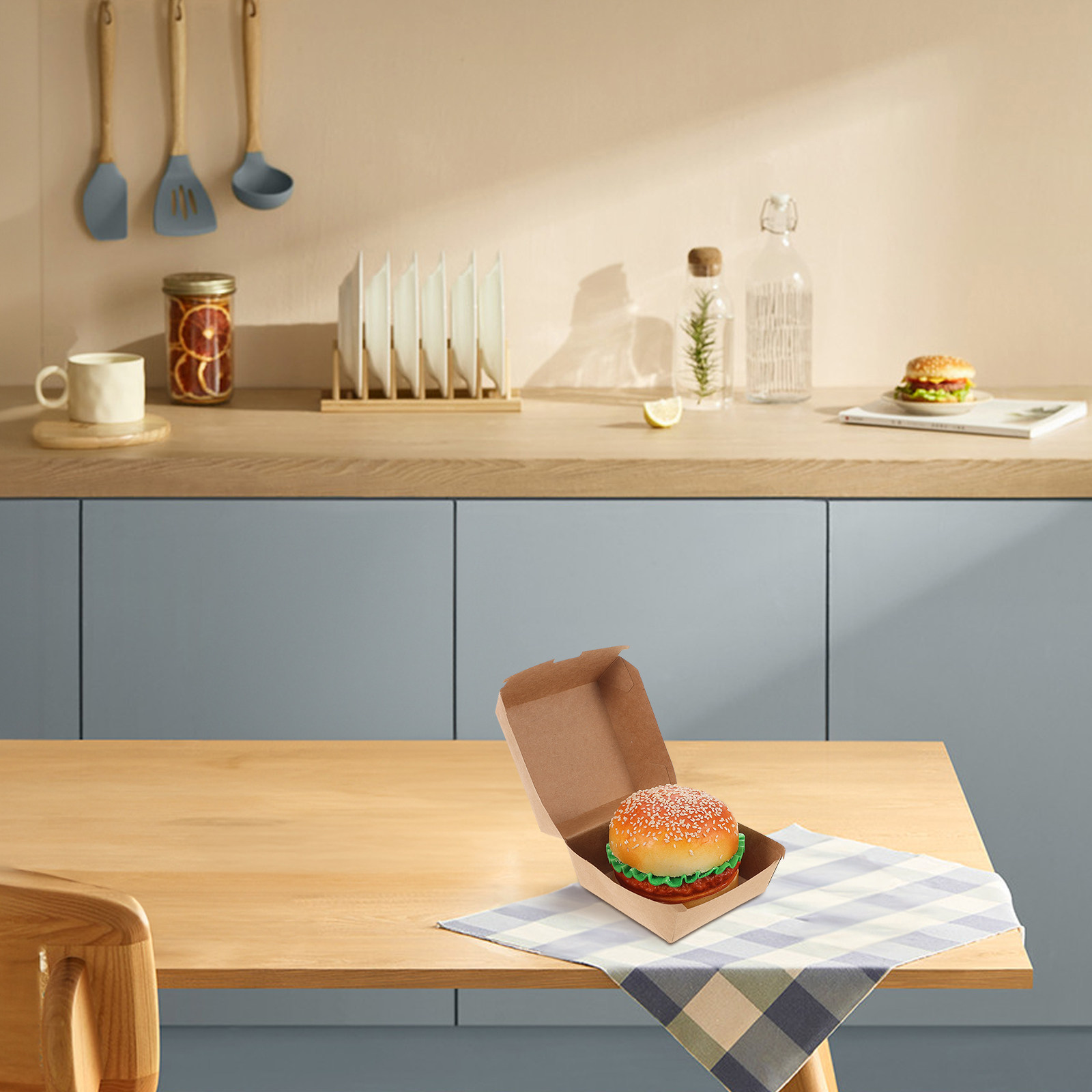 30Pcs Burger Boxes Kraft Paper - Food In Snacks reseña y precio