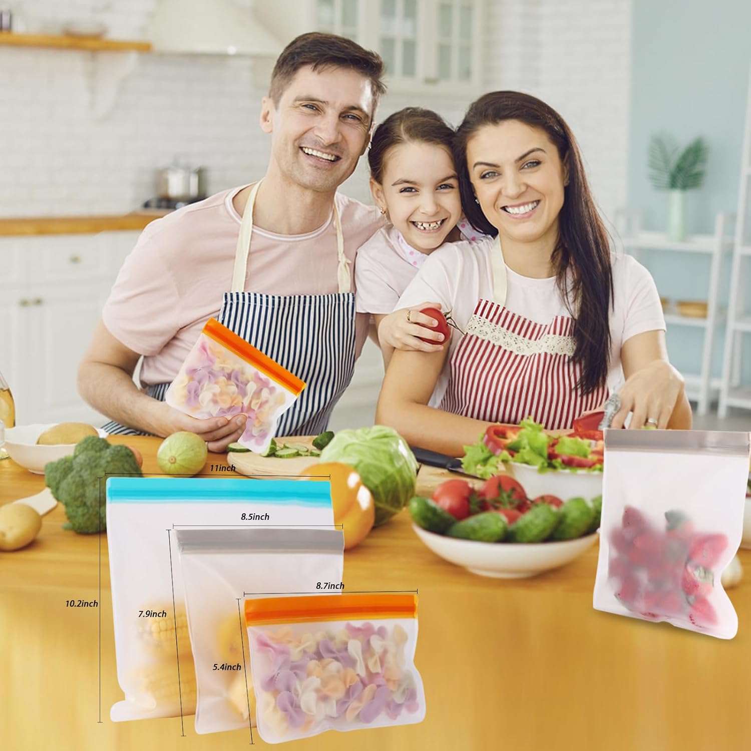 10-Pack Reusable Freezer Bags, - Food Snacks Images reseña y precio