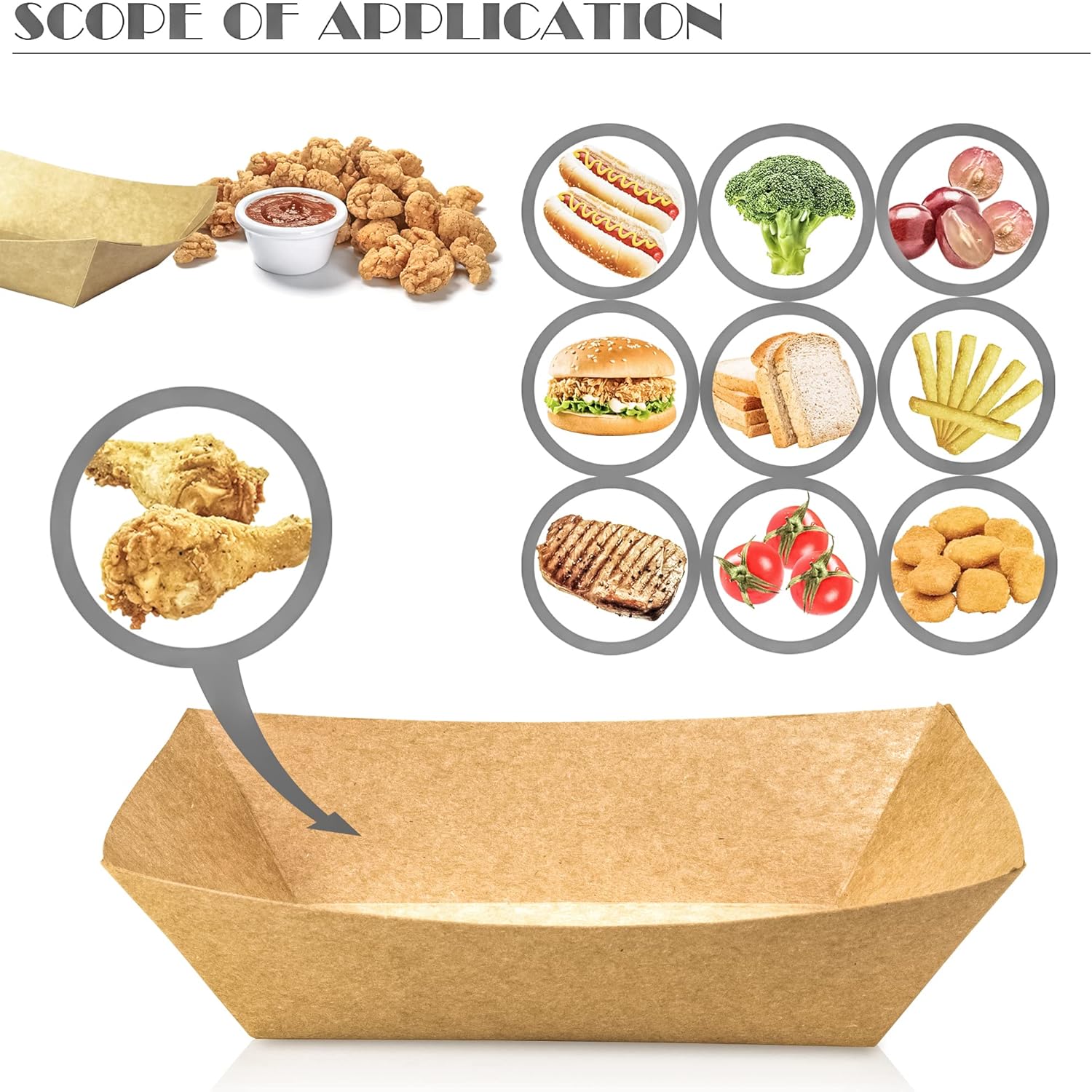 100 Pack 2lb Paper Food Trays  - Food Snacks Images reseña y precio