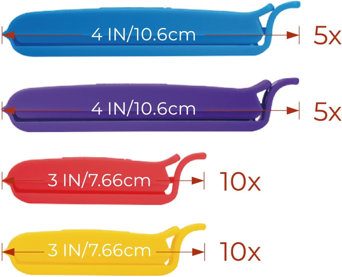 Bag Sealing Clips 32 Pack 3 in - Food Snacks Images reseña y precio