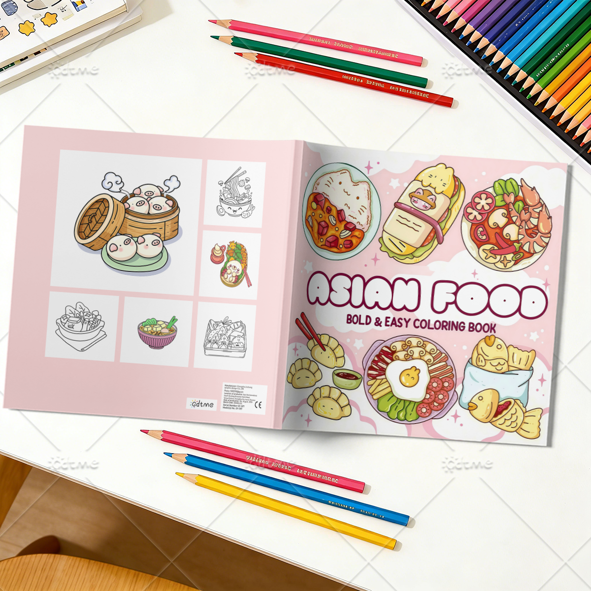 ASIAN Food Bold-easy Patterns  - Food Y Snacks Coloring Book reseña y precio