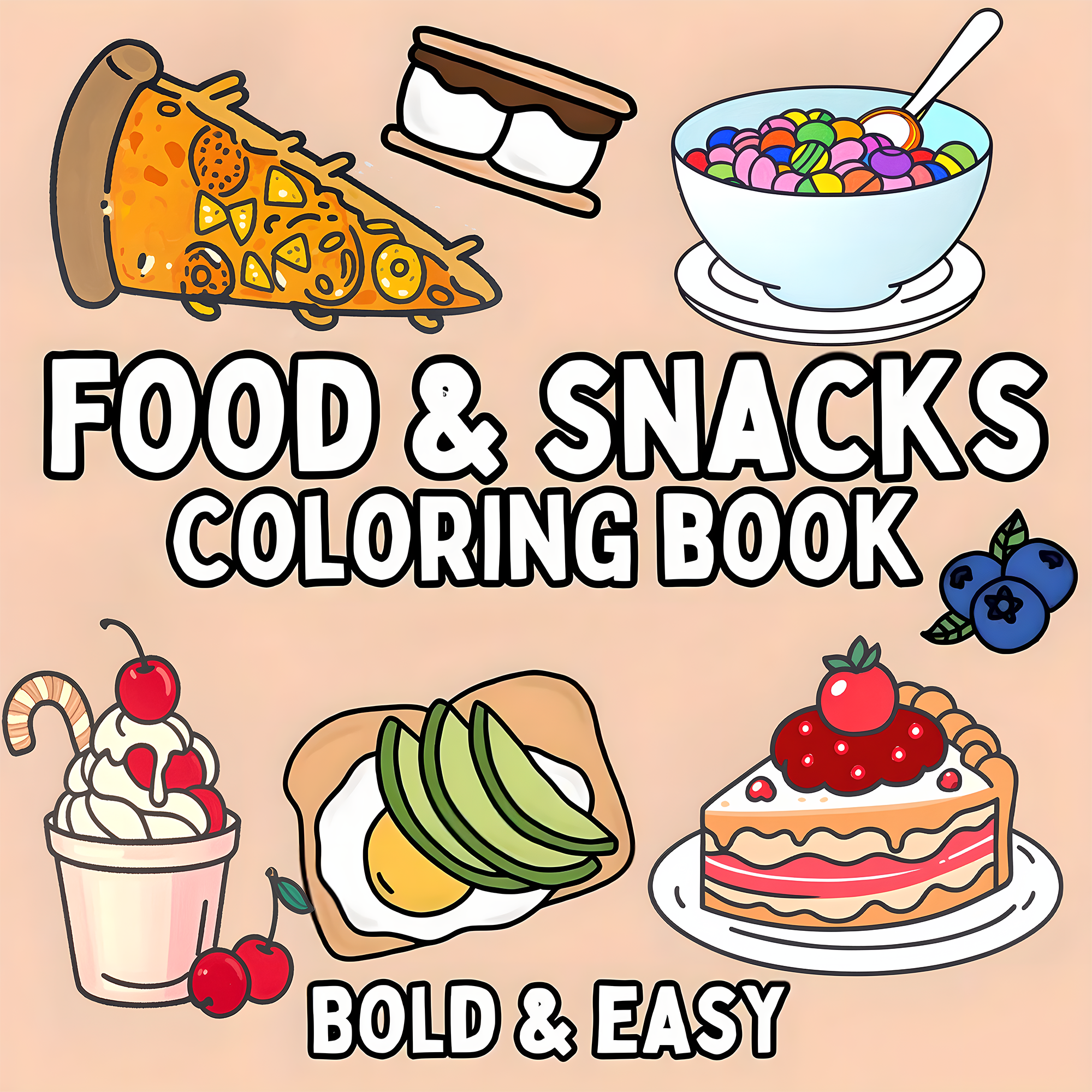 Delicious Food & Snack Themed  - Food Y Snacks Coloring Book reseña y precio