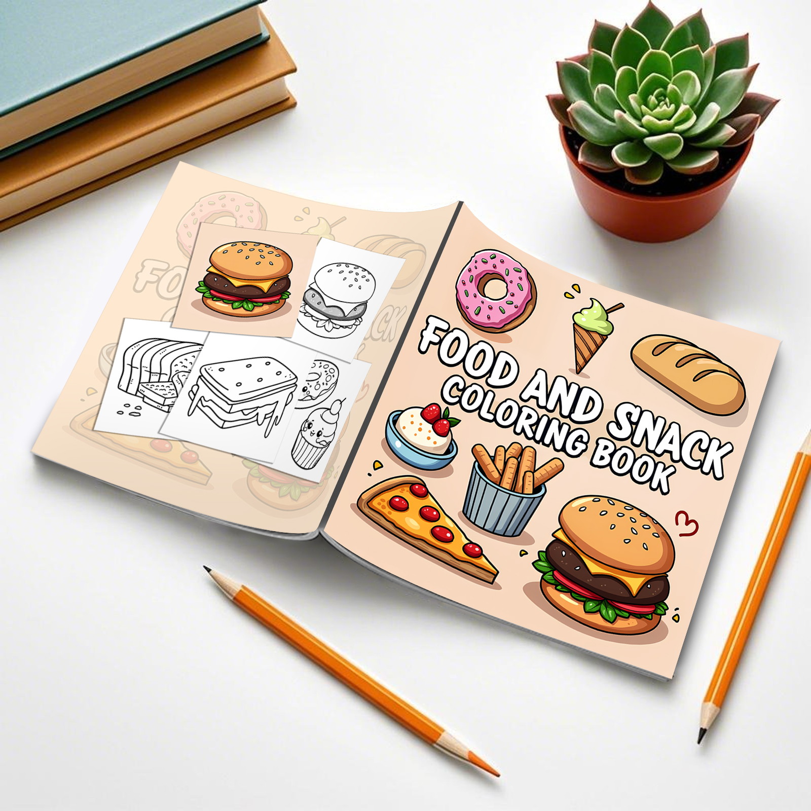 FOOD AND SNACK Coloring Book F - Food Y Snacks Coloring Book reseña y precio