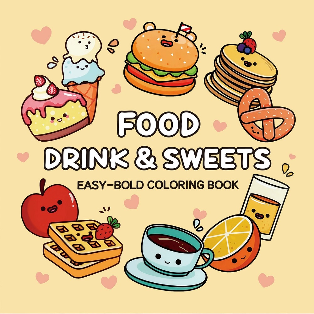 Food Drink & Sweets Easy-bold  - Food Y Snacks Coloring Book reseña y precio