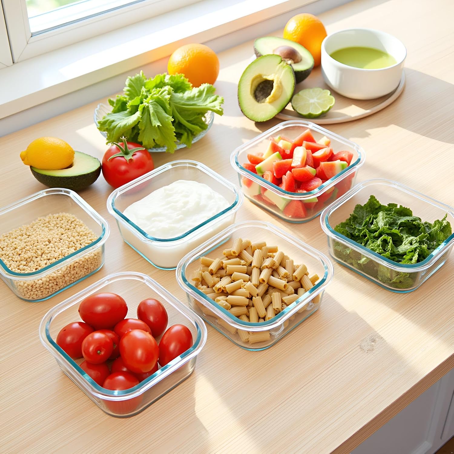 Square Glass Food Storage Cont - Food Snacks Images reseña y precio