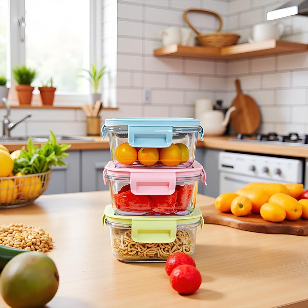 Square Glass Food Storage Cont - Food Snacks Images reseña y precio