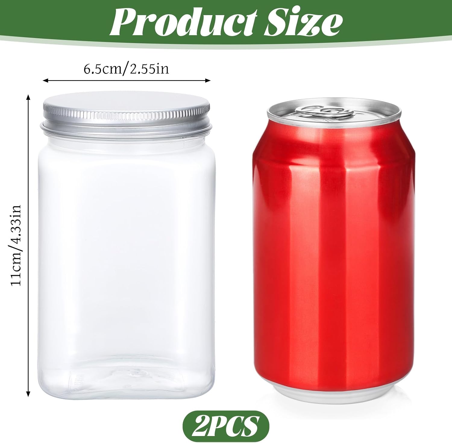 2 Pack Plastic Jar with Lids 1 - Food Snacks Images reseña y precio