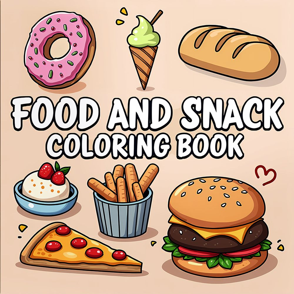 FOOD AND SNACK Coloring Book F - Food Y Snacks Coloring Book reseña y precio