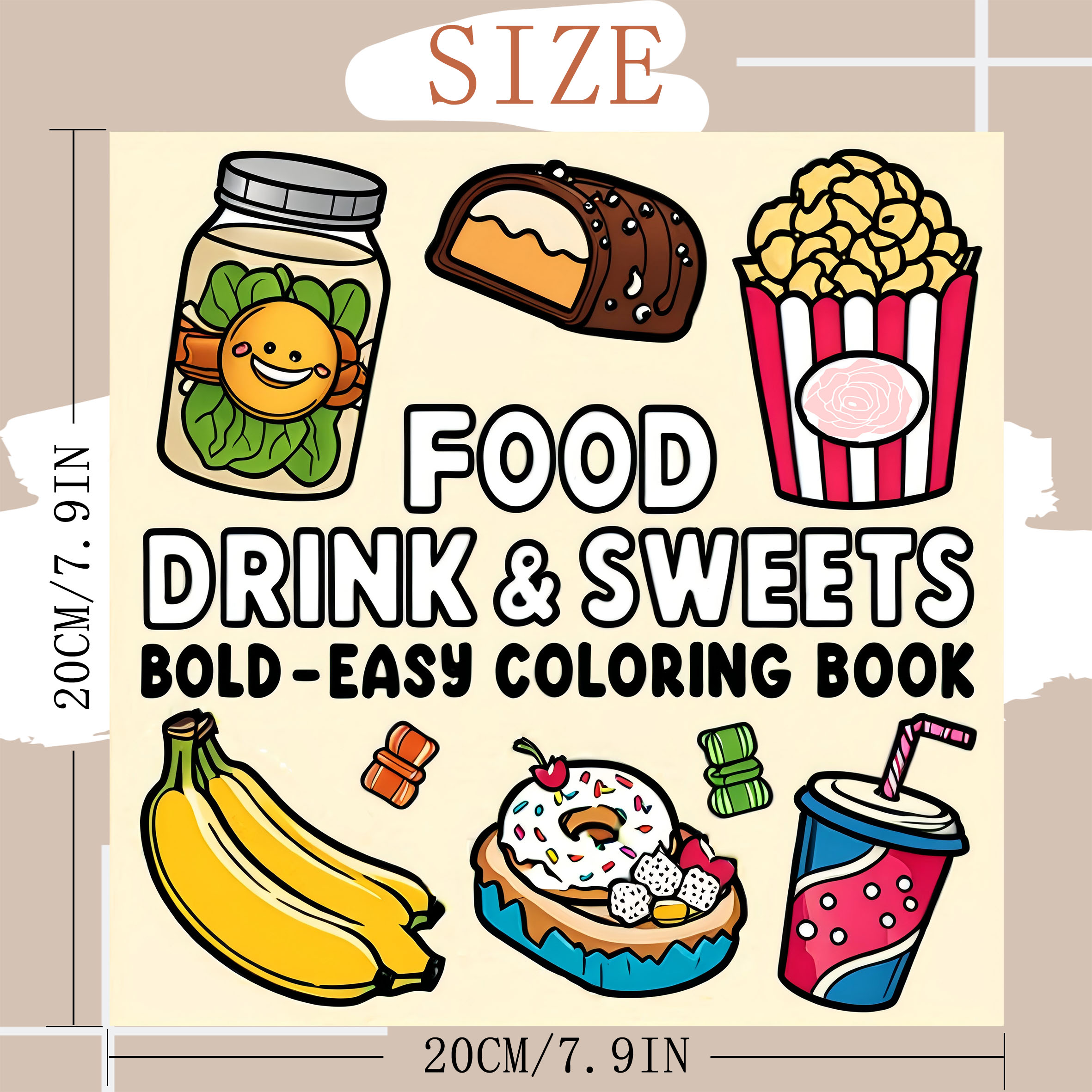 FOOD DRINK & SWEETS BOLD-EASY  - Food Y Snacks Coloring Book reseña y precio