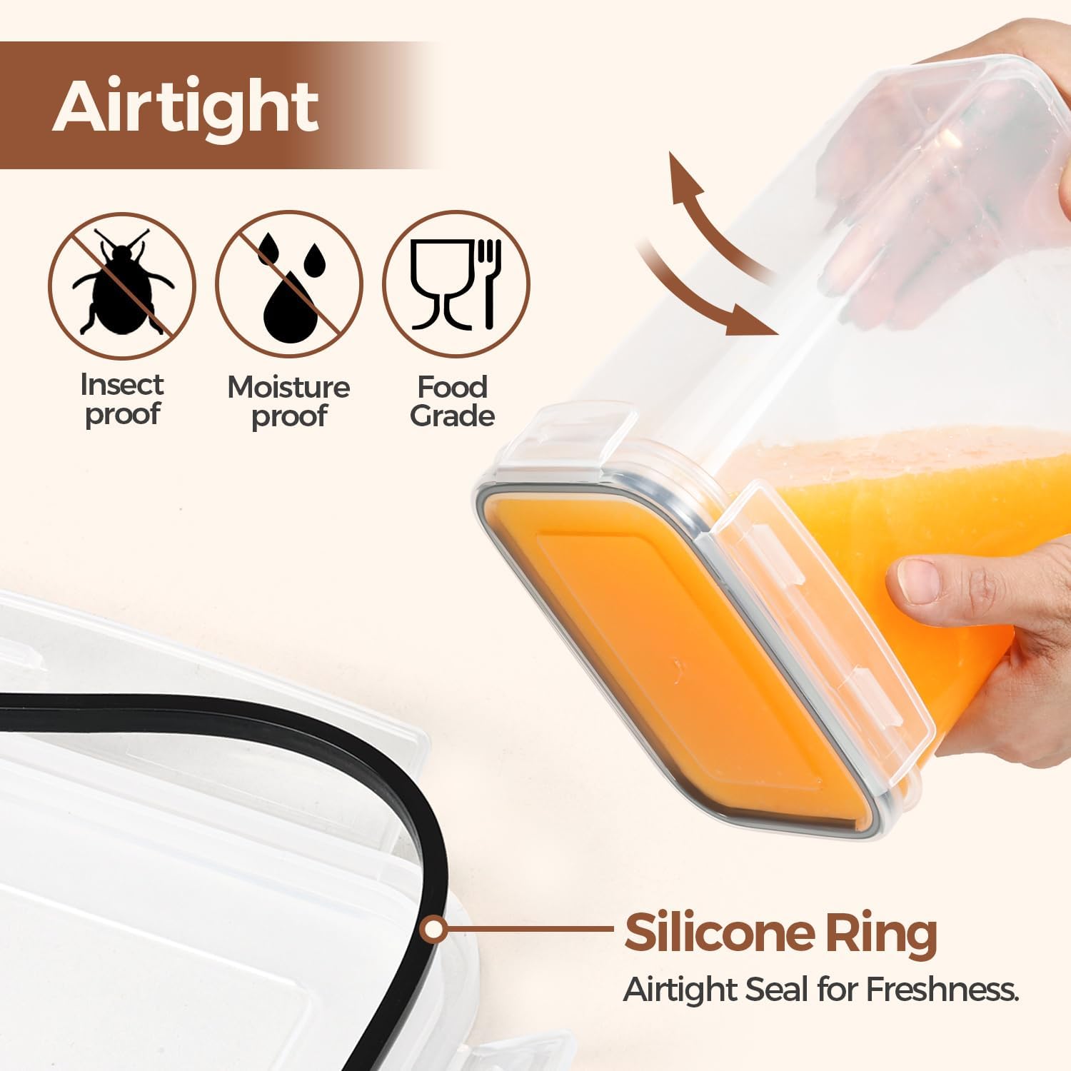 Airtight Food Storage Containe - Food Snacks Images reseña y precio
