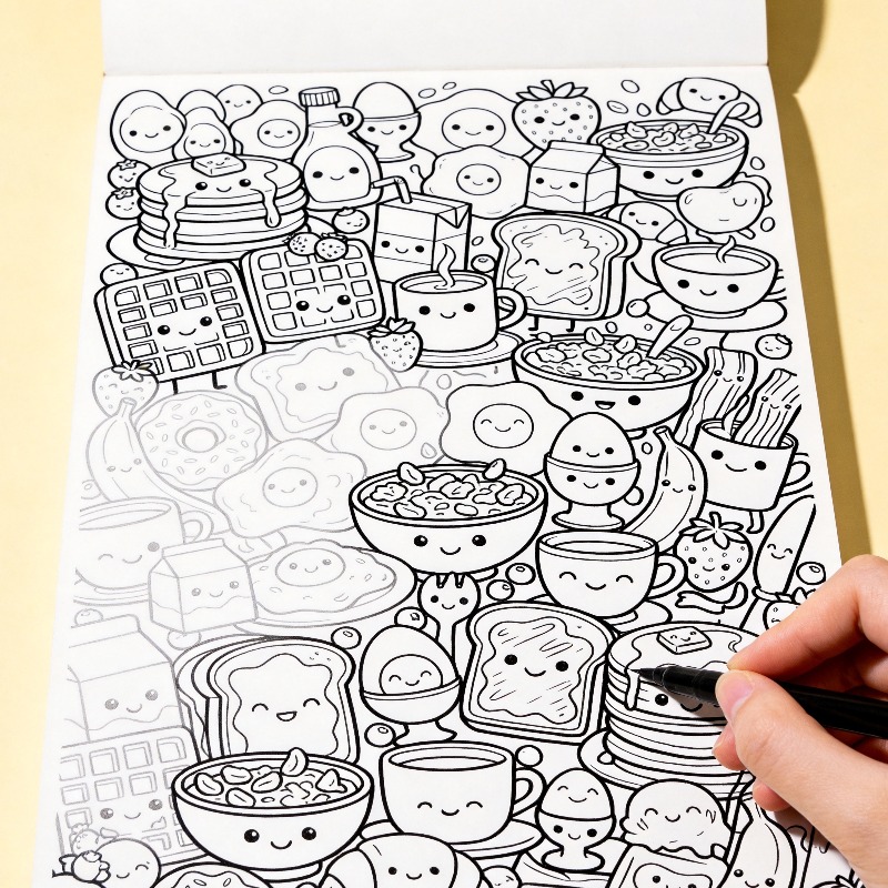 An Adult Decompression and Med - Food Y Snacks Coloring Book reseña y precio