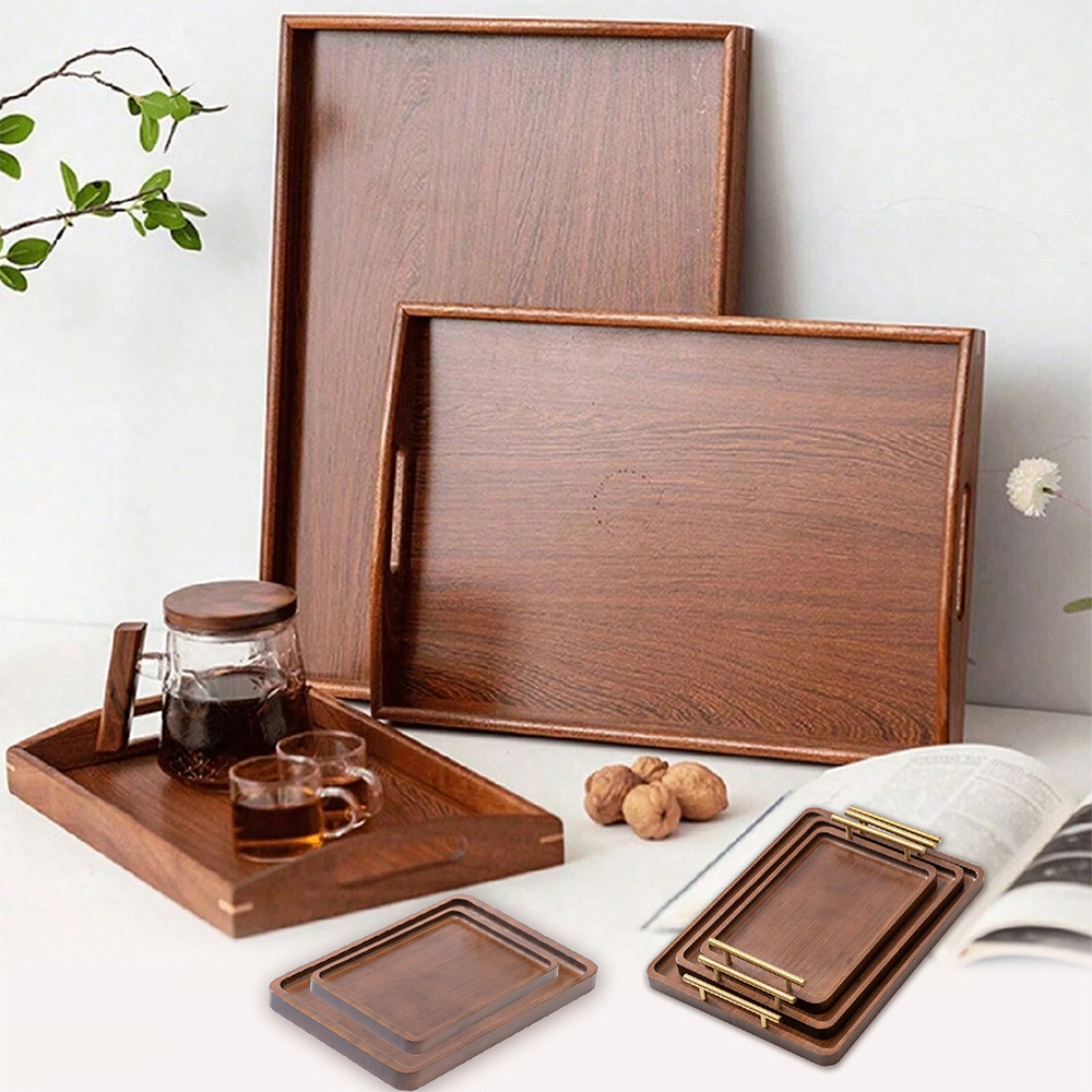 Wooden Serving Tray with Handl - Food Snacks Wholesale reseña y precio