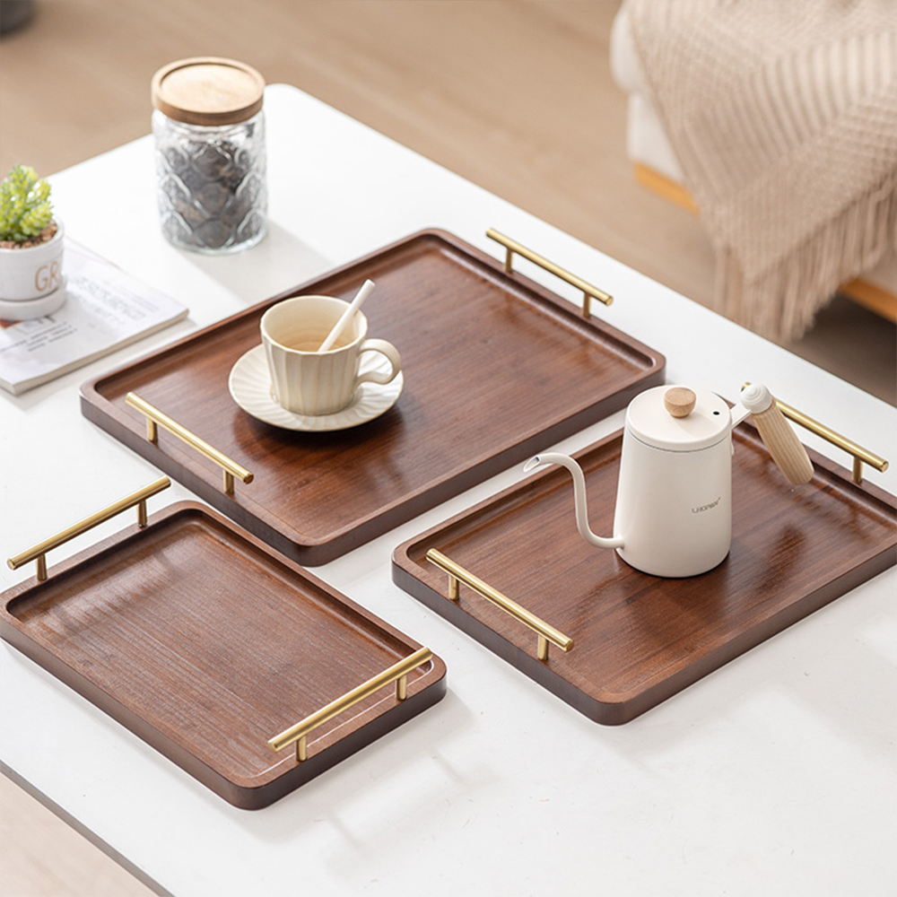 Wooden Serving Tray with Handl - Food Snacks Wholesale reseña y precio