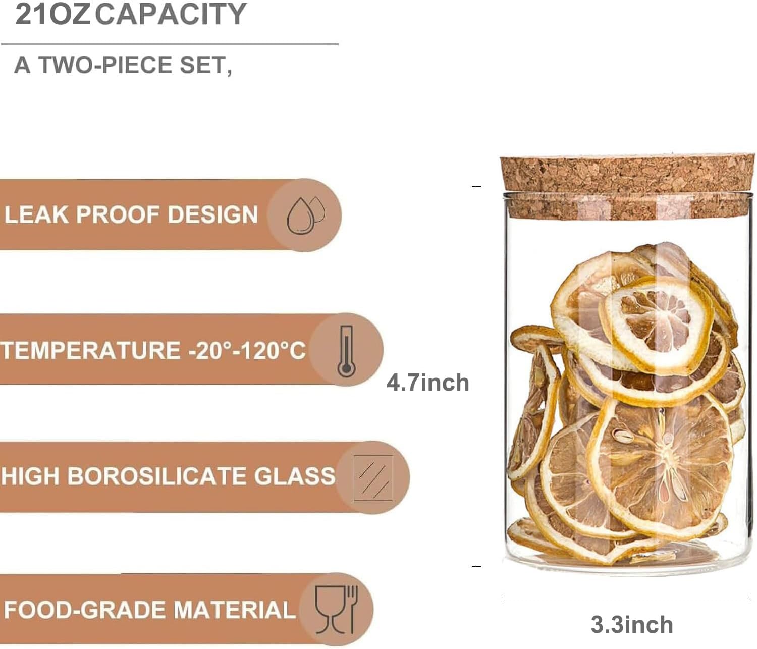 Airtight Glass Storage Jars wi - Food Snacks Images reseña y precio